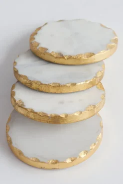 Inspire Me! Home Decor Marble Black And White Trivet With Gold Inlay Sale