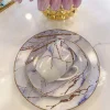Inspire Me! Home Decor Marble Cake Platter With Metallic Handled Glass Dome (2 Colored Handles) Hot