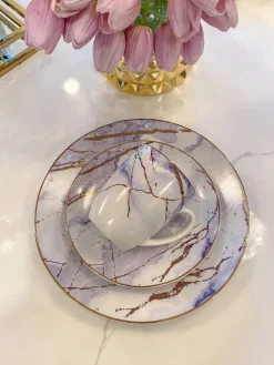 Inspire Me! Home Decor Marble Cake Platter With Metallic Handled Glass Dome (2 Colored Handles) Hot