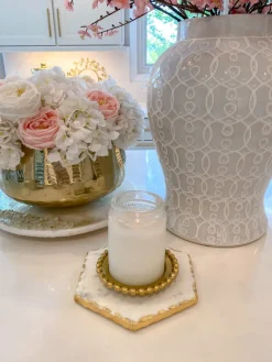 Inspire Me! Home Decor Marble Cake Stand With Ripple Edge (2 Colors) Gold Outlet