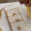 Inspire Me! Home Decor Marble Coasters W/ Silver Trim And Tray Set Fashion