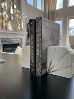 Inspire Me! Home Decor Marble Geometric Bookends Outlet