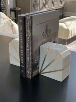 Inspire Me! Home Decor Marble Geometric Bookends Outlet