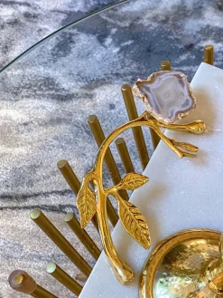 Inspire Me! Home Decor Marble Hexagon Trivet W/ Gold Edge Fashion