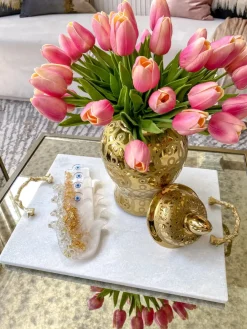 Inspire Me! Home Decor Marble Metallic Edged Rectangle Tray (2 Colors) Sale
