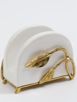 Inspire Me! Home Decor Marble Napkin Holder With Gold Detailing Sale