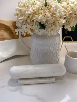 Inspire Me! Home Decor Marble Rectangle Tray With Gold Inlay Sale