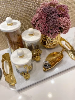 Inspire Me! Home Decor Marble Spice Bowl W/ Gold Spoon Hot