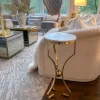 Inspire Me! Home Decor Marble Size Table With Gold Base Clearance