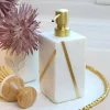 Inspire Me! Home Decor Marble Soap Dispenser With Gold Line Detail Clearance