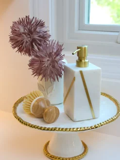 Inspire Me! Home Decor Marble Soap Dispenser With Gold Line Detail Clearance