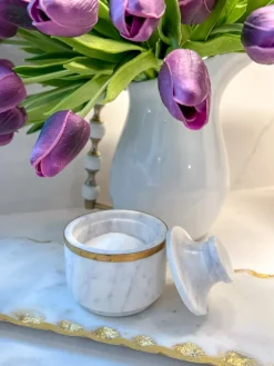 Inspire Me! Home Decor Marble Spice Jar With Lid Gold Best