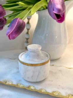 Inspire Me! Home Decor Marble Spice Jar With Lid Gold Best
