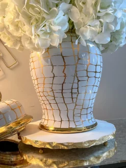 Inspire Me! Home Decor Marble Tray With Gold Branch Textured Handles Sale