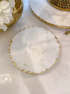 Inspire Me! Home Decor Marble Tray With Gold Lava Handles Online