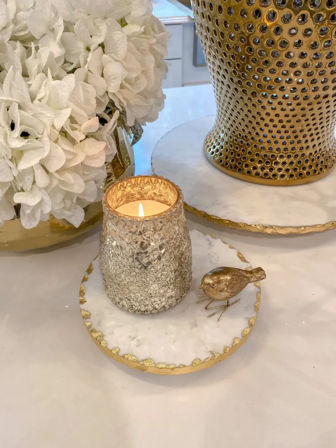 Inspire Me! Home Decor Marble Tray With Gold Lava Handles Online