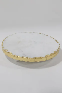 Inspire Me! Home Decor Marble Tray With Gold Lava Handles Online