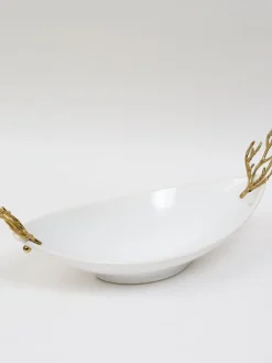 Inspire Me! Home Decor Marble Tray With Gold Metal Vine Handles Best
