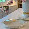 Inspire Me! Home Decor Marble Trivet With Textured Gold Edge Online