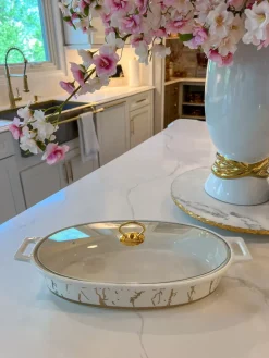 Inspire Me! Home Decor Marble Trivet With Textured Gold Edge Online