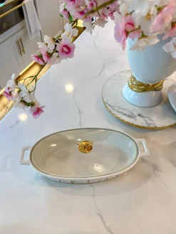Inspire Me! Home Decor Marble Trivet With Textured Gold Edge Online