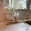Inspire Me! Home Decor Marble Two Tier Cake Stand With Gold Detail New
