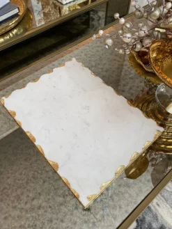 Inspire Me! Home Decor Marble Tray With Metallic Edge (2 Colors) Clearance