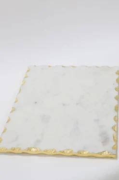 Inspire Me! Home Decor Marble Tray With Metallic Edge (2 Colors) Clearance