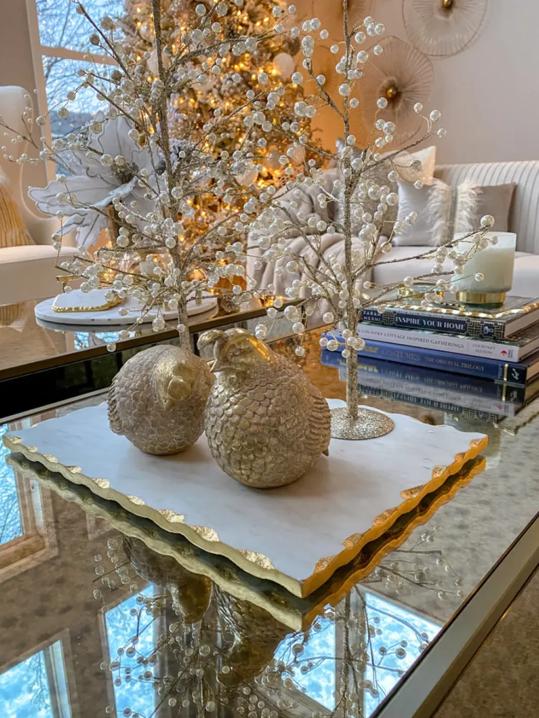 Inspire Me! Home Decor Marble Tray With Metallic Edge (2 Colors) Clearance