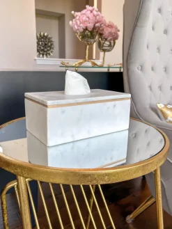 Inspire Me! Home Decor Marble Tissue Cover (2 Colors) Gold Outlet