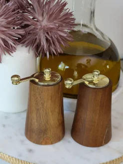 Inspire Me! Home Decor Marble Utensil Holder With Gold Band New