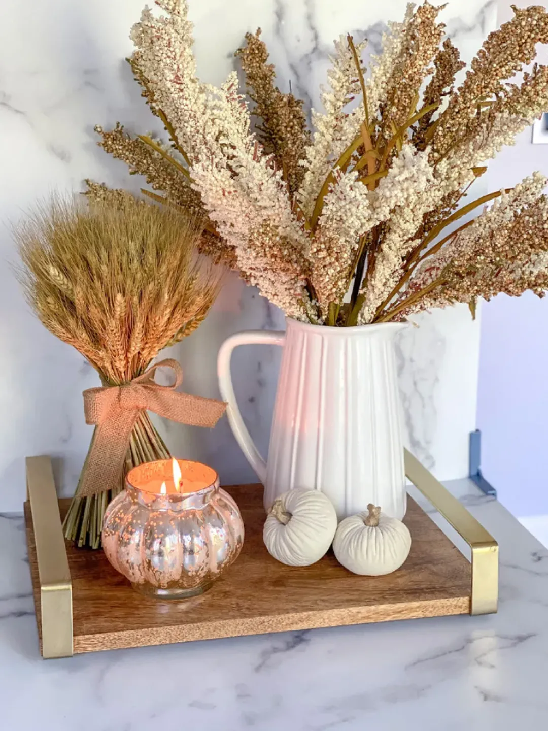 Inspire Me! Home Decor Mauve Feathered Pampa Grass Stem Outlet