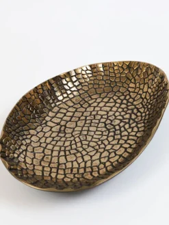 Inspire Me! Home Decor Metal Bowl With Gold And Black Crocodile Print Outlet