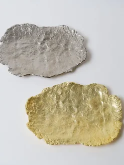 Inspire Me! Home Decor Metal Textured Edge Tray (2 Colors) Gold Sale