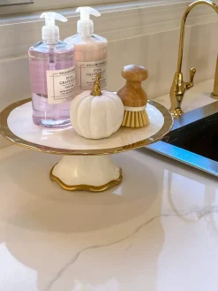 Inspire Me! Home Decor Mini Cream Velvet Decorative Pumpkin Sale