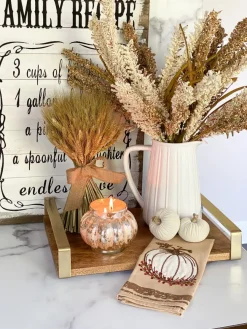 Inspire Me! Home Decor Mini Velvet Orange Decorative Pumpkin Hot