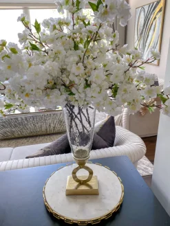 Inspire Me! Home Decor Mirrored Tray With Gold Linear Design New
