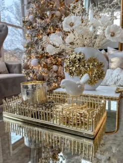 Inspire Me! Home Decor Mirror Gold Geometric Pattern Trays (Set Of 2) Hot