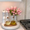 Inspire Me! Home Decor Modern Wood Salt And Pepper Mills With Gold Handles New