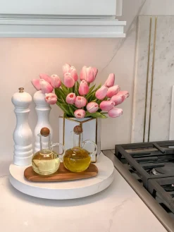 Inspire Me! Home Decor Modern Wood Salt And Pepper Mills With Gold Handles New