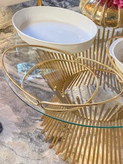 Inspire Me! Home Decor Oblong White Ceramic Bowl With Gold Textured Details ” From Pops Of Color Home Collection” Discount