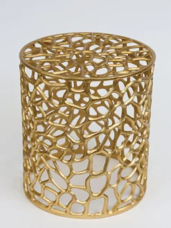 Inspire Me! Home Decor Openwork Coral Gold Sidetables (Set Of 2) Online