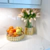 Inspire Me! Home Decor Oval Marble Print Platter With Glass Top & Gold Handle KITCHEN Sale