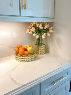 Inspire Me! Home Decor Oval Marble Print Platter With Glass Top & Gold Handle KITCHEN Sale