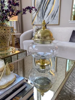 Inspire Me! Home Decor Oversized Gold Studded Glass Bowl Fashion