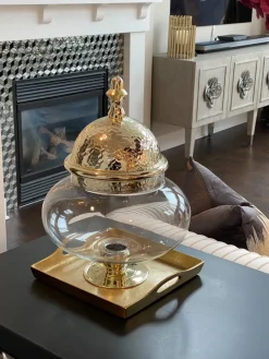 Inspire Me! Home Decor Oversized Gold Studded Glass Bowl Fashion