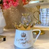Inspire Me! Home Decor Oversized White & Gold Mug With Marbled Design And Gold Handle Online