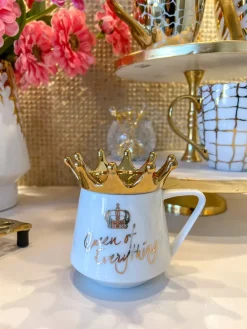 Inspire Me! Home Decor Oversized White & Gold Mug With Marbled Design And Gold Handle Online