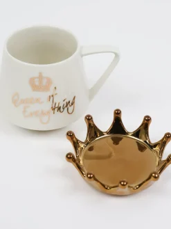 Inspire Me! Home Decor Oversized White & Gold Mug With Marbled Design And Gold Handle Online