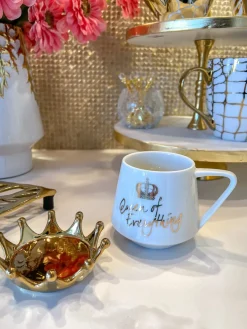 Inspire Me! Home Decor Oversized White & Gold Mug With Marbled Design And Gold Handle Online